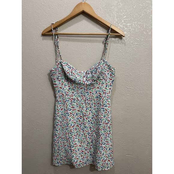 Realisation Par The Devon in White Squiggle Women's Mini Dress Size S - Picture 1 of 6